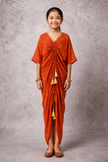 Sienna orange floral jaal print kaftan