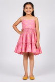 Pink tiered mini dress