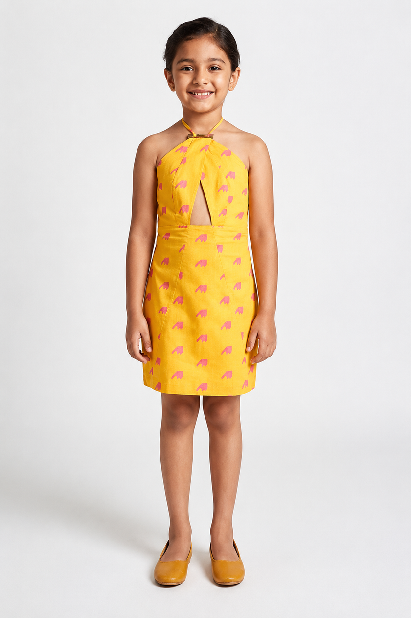 Yellow halter dress
