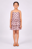 Lilac frill dress with  sweetheart neckline