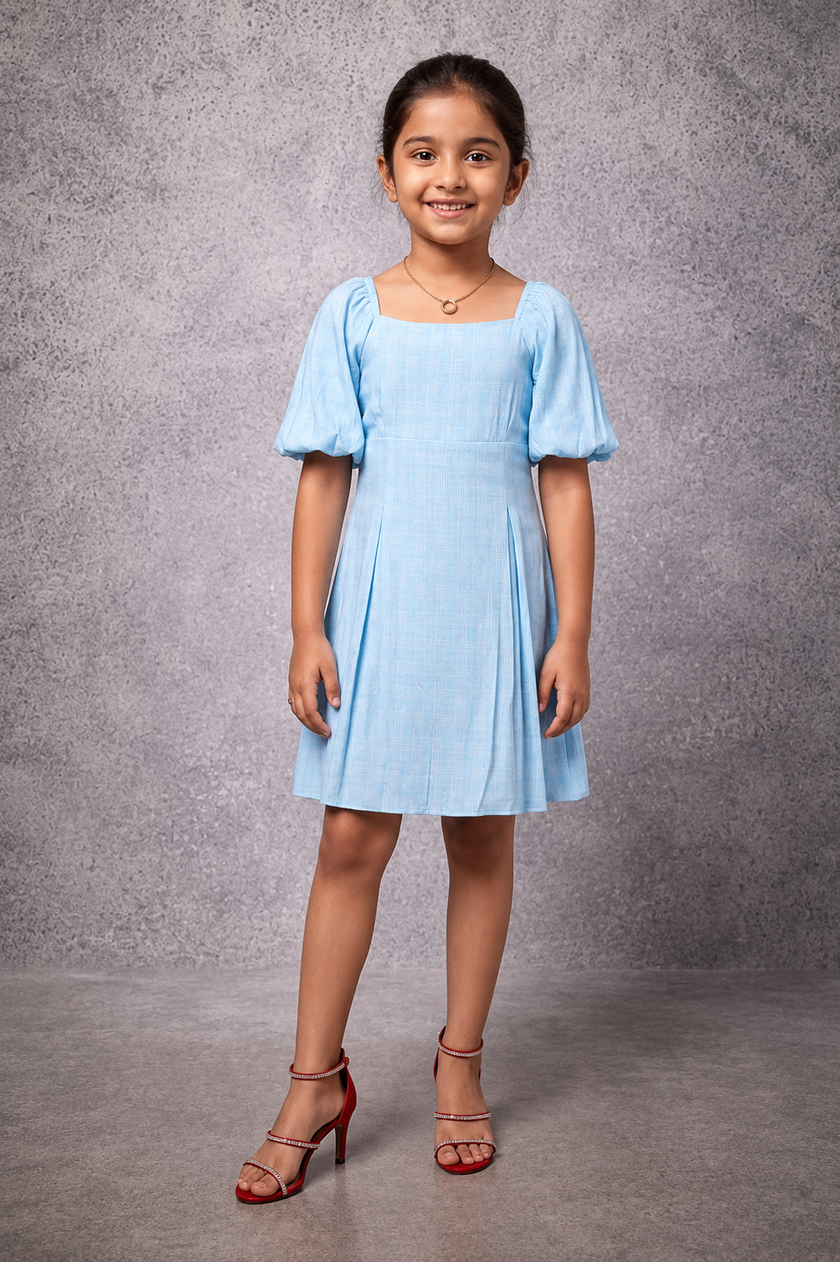 Powder Blue puff sleeve dress